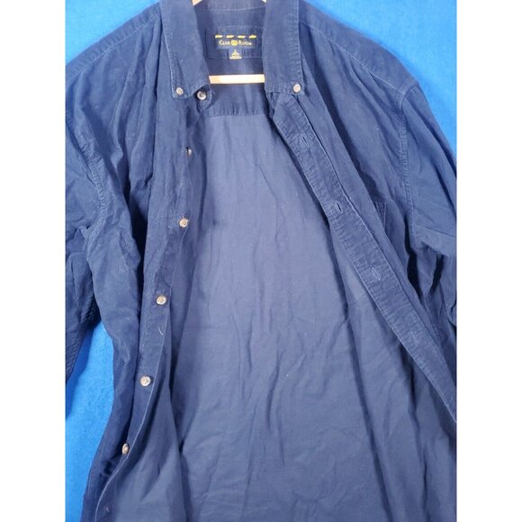 Club Room Corduroy Shirt Men's Size Large Blue Long Sleeve Button Up Casual - Picture 4 of 12